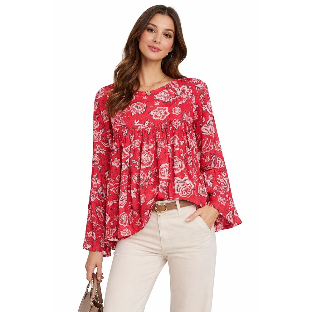 Isabel Marant Etoile Floral Blouse FR 40 US 8 Cotton Silk Boho Tunic Top